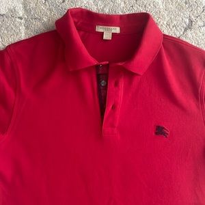 Red Burberry polo shirt worn a few times only like new❤️